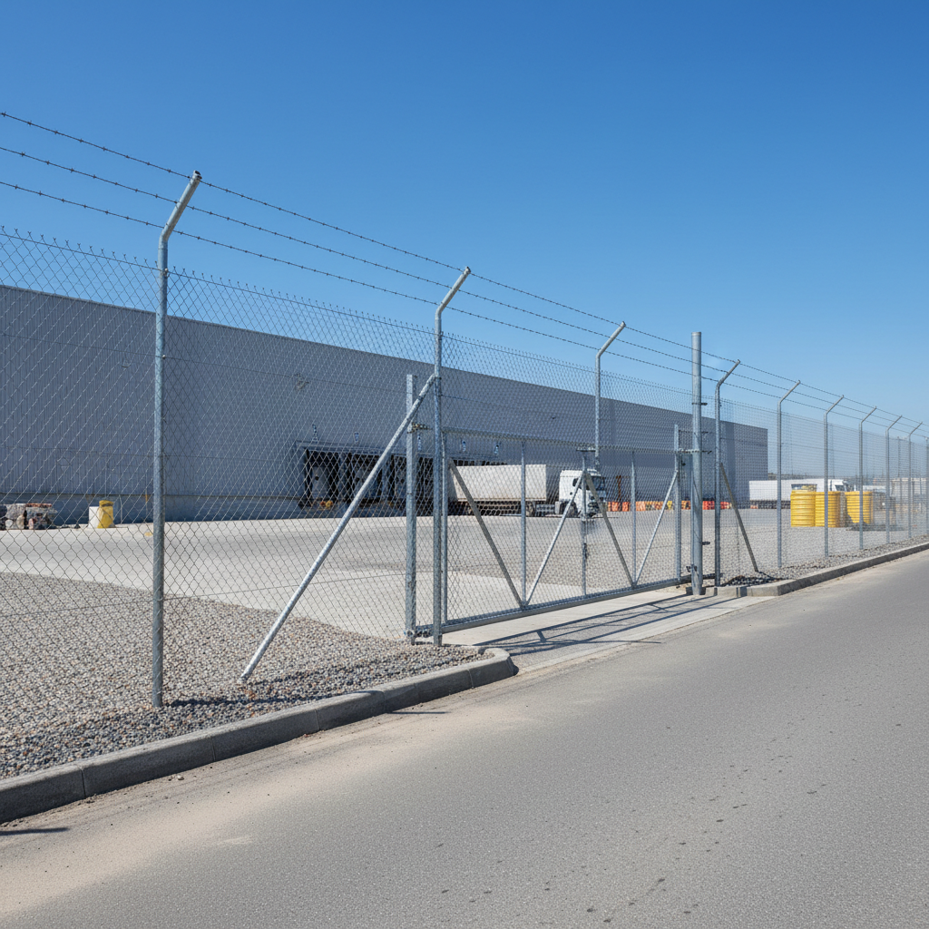 Commercial chain link security fence for business property